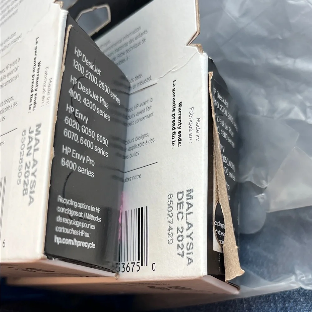 HP PRINTER INK 67 XL black and color combo